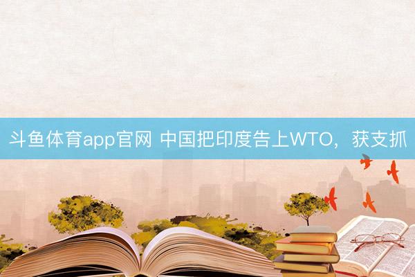 斗鱼体育app官网 中国把印度告上WTO，获支抓