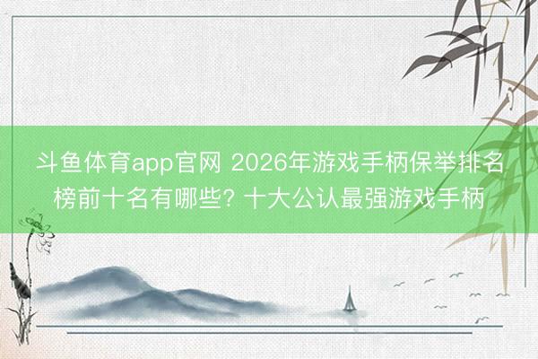 斗鱼体育app官网 2026年游戏手柄保举排名榜前十名有哪些? 十大公认最强游戏手柄