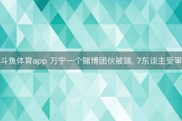 斗鱼体育app 万宁一个赌博团伙被端， 7东谈主受审
