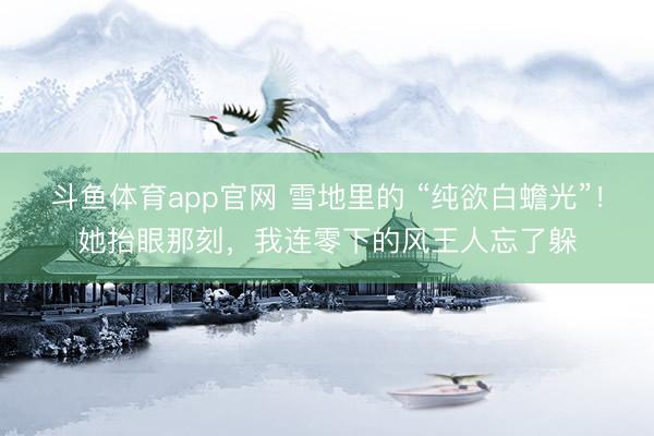 斗鱼体育app官网 雪地里的 “纯欲白蟾光”！她抬眼那刻，我连零下的风王人忘了躲