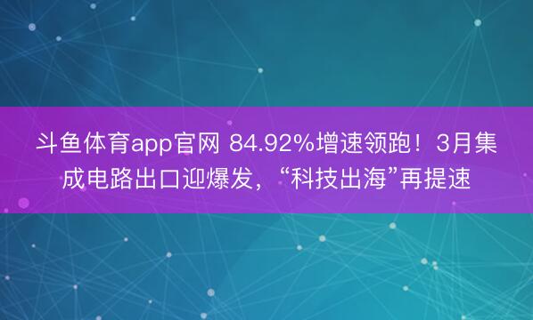 斗鱼体育app官网 84.92%增速领跑！3月集成电路出口迎爆发，“科技出海”再提速