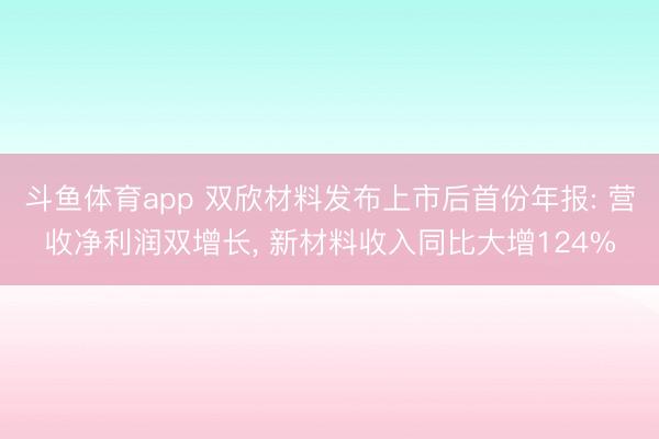 斗鱼体育app 双欣材料发布上市后首份年报: 营收净利润双增长， 新材料收入同比大增124%