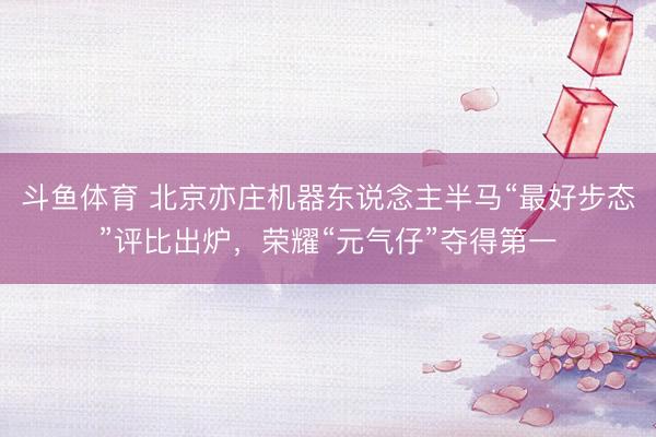 斗鱼体育 北京亦庄机器东说念主半马“最好步态”评比出炉，荣耀“元气仔”夺得第一