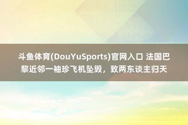 斗鱼体育(DouYuSports)官网入口 法国巴黎近邻一袖珍飞机坠毁，致两东谈主归天