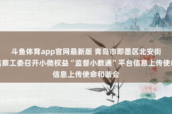 斗鱼体育app官网最新版 青岛市即墨区北安街谈纪检监察工委召开小微权益“监督小数通”平台信息上传使命和谐会