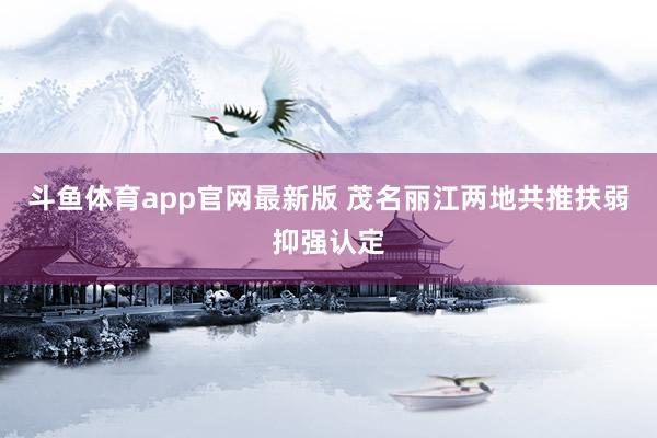 斗鱼体育app官网最新版 茂名丽江两地共推扶弱抑强认定