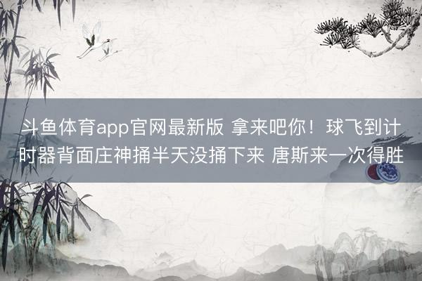 斗鱼体育app官网最新版 拿来吧你！球飞到计时器背面庄神捅半天没捅下来 唐斯来一次得胜